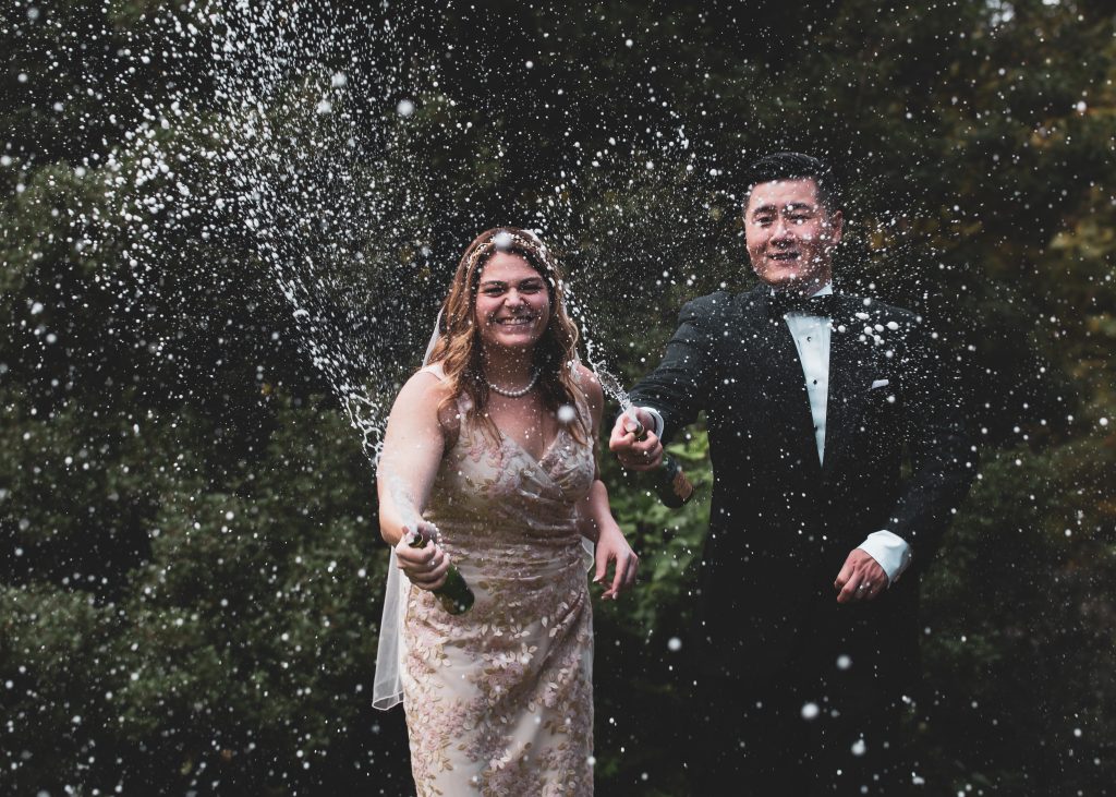 Champagne splashing