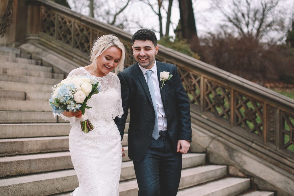Wedding Photographer 25 Happy couple wedding Bethesda terrace
