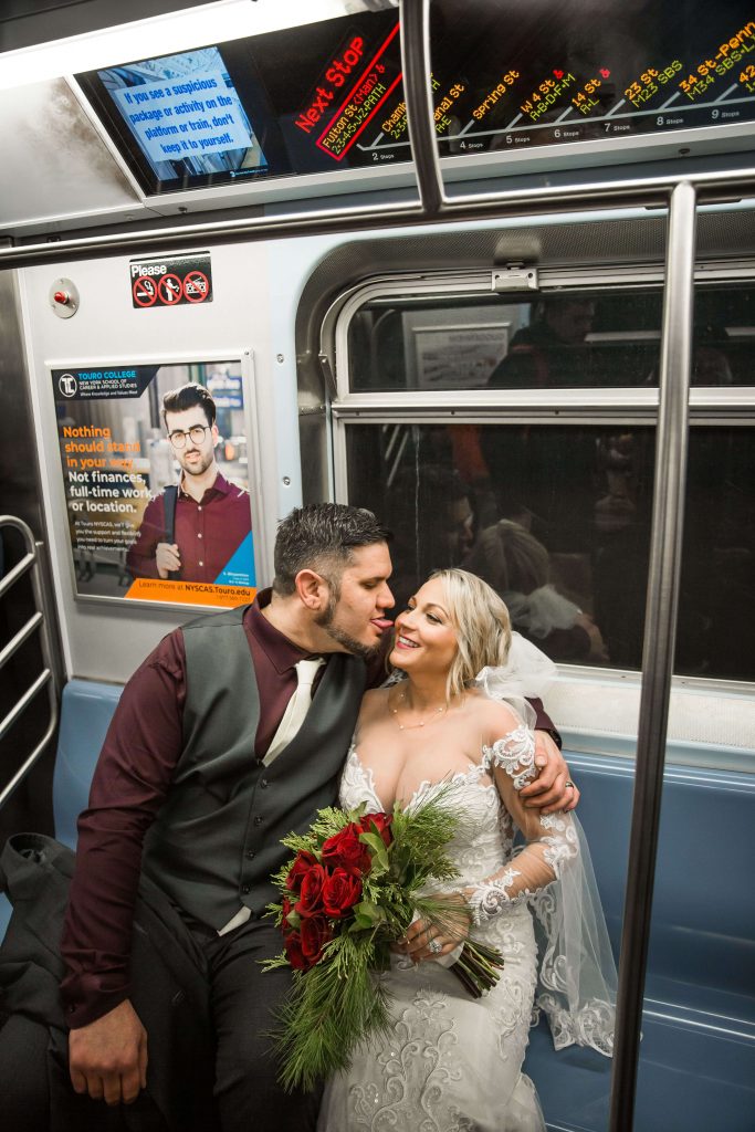 Wedding Photographer 12 Subway bride groom NYC