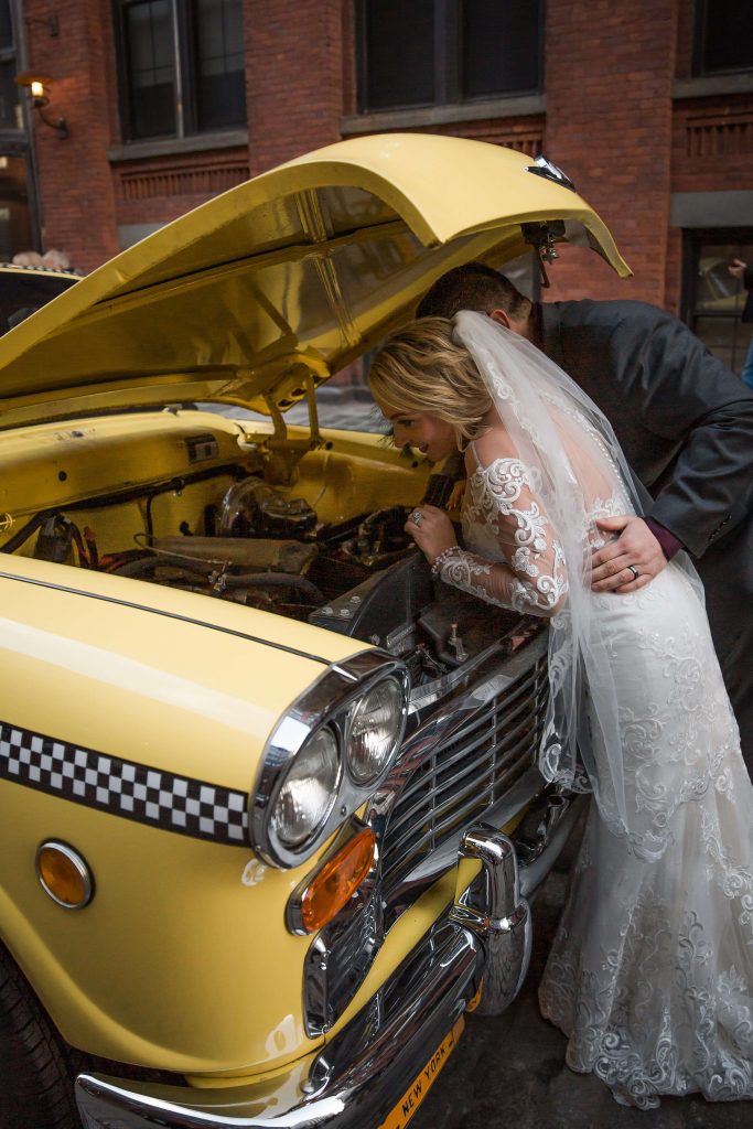 Wedding Photographer 10 original wedding photo with taxi cab