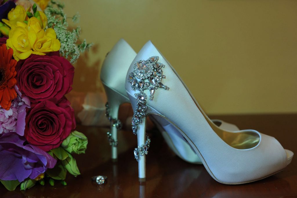 rooftop 3 west club new york wedding shoes bouquet