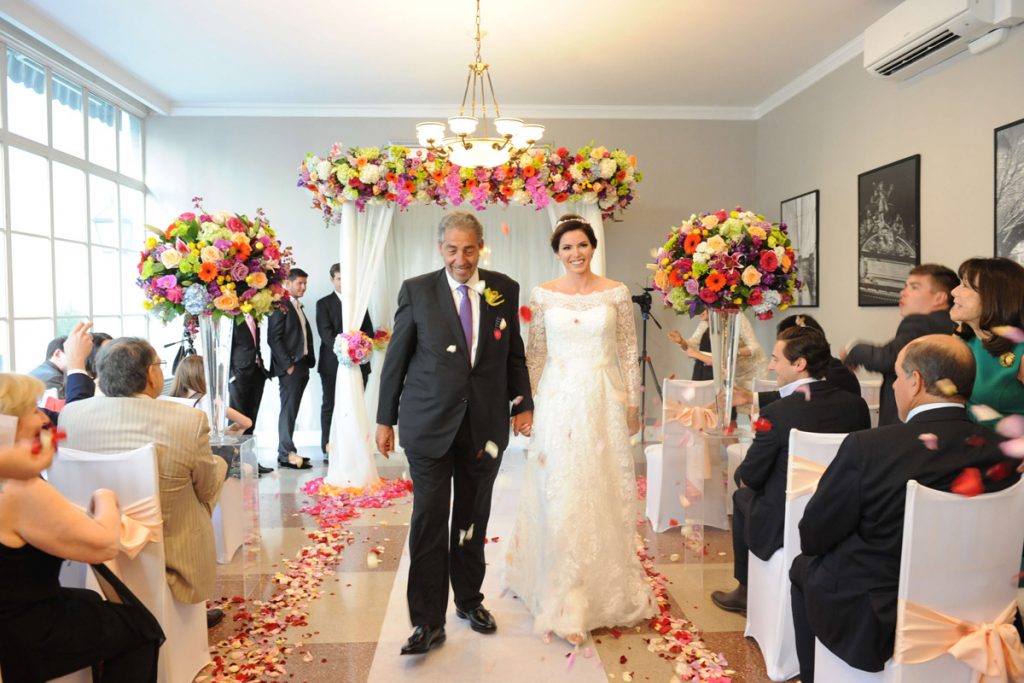 rooftop at 3 west club walking down the aisle rose petals 1