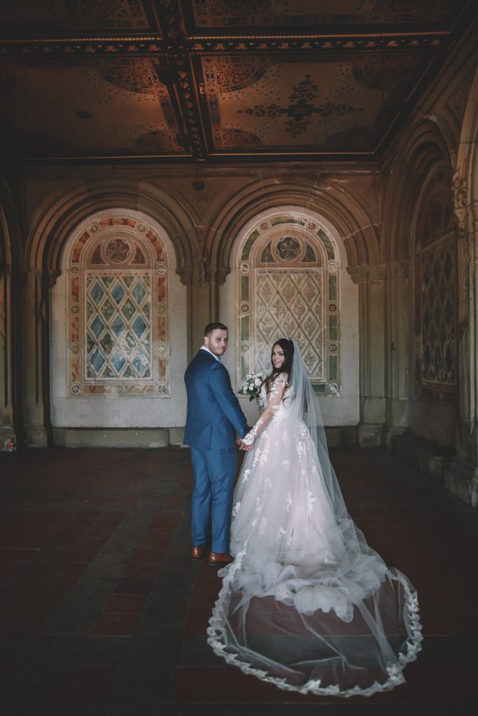 summer wedding central park bethesda fountain brazilian couple