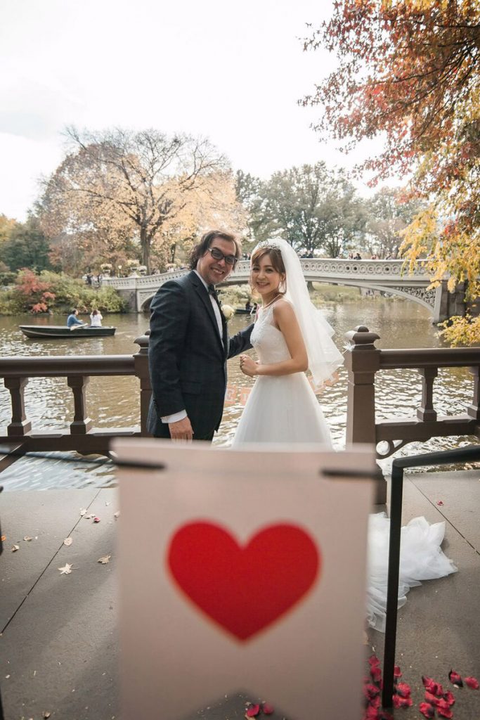 wedding signs heart elopement in central park