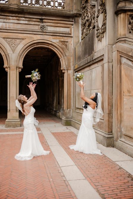 LGBTQ+ Weddings in NYC 4 Throwing bouquets